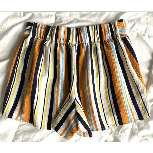 High Waisted Striped Shorts- Size Small - Picture 5 of 7